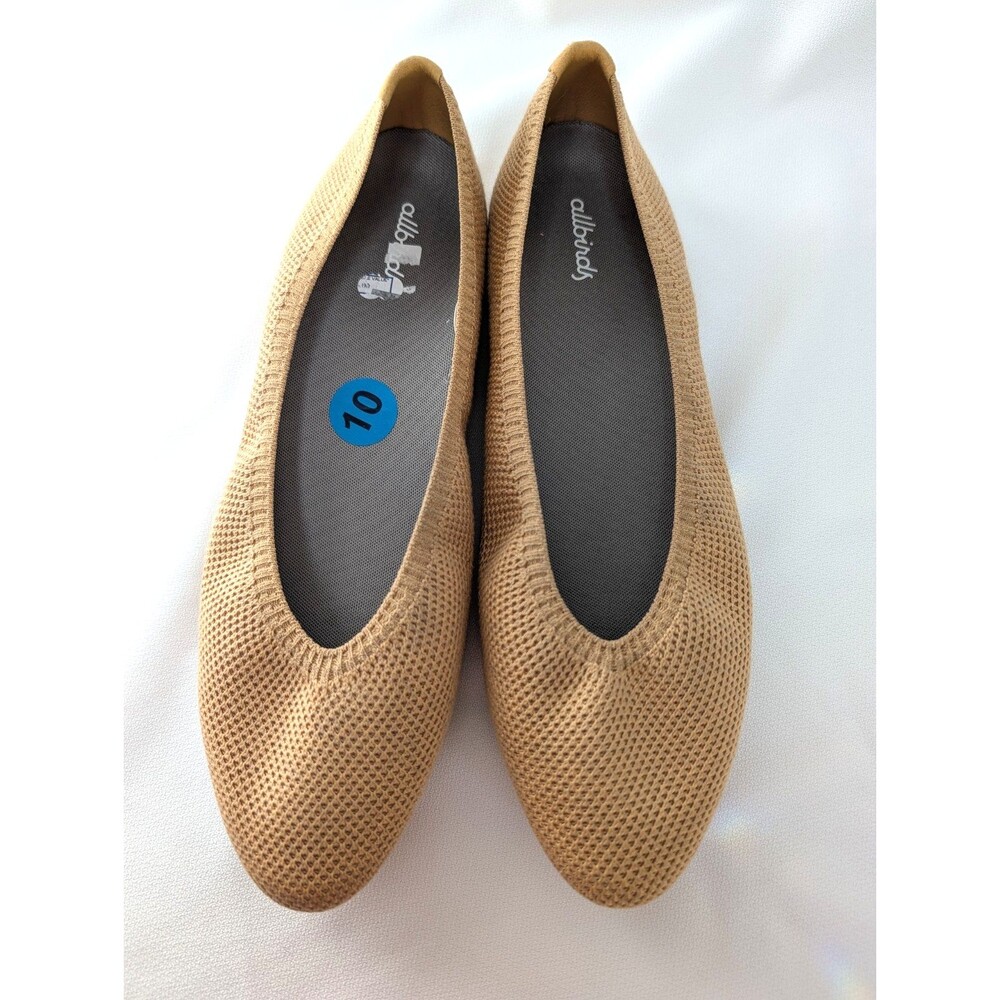 Allbirds Women's Tree Breezers Knit Ballet Flats Heathered Tan Size 10